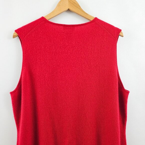 Neiman Marcus Cashmere Red Sweater Vest Womens 2X Preppy Soft Holiday Christmas - Picture 5 of 9